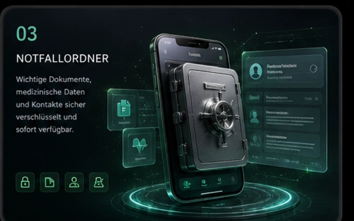 Digitaler Notfallordner mit sicherem Dokumententresor