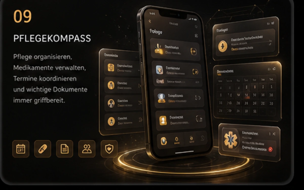 Pflege Kompass App-Konzept