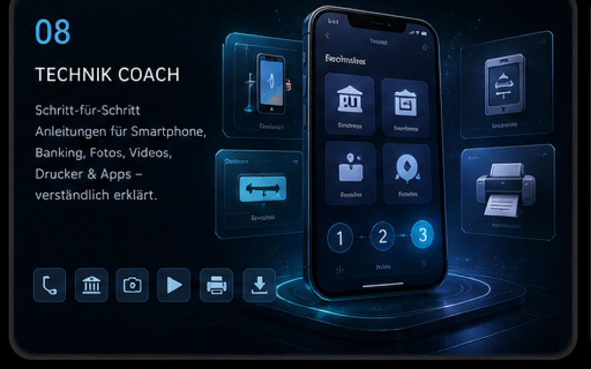 Technik Coach App-Konzept
